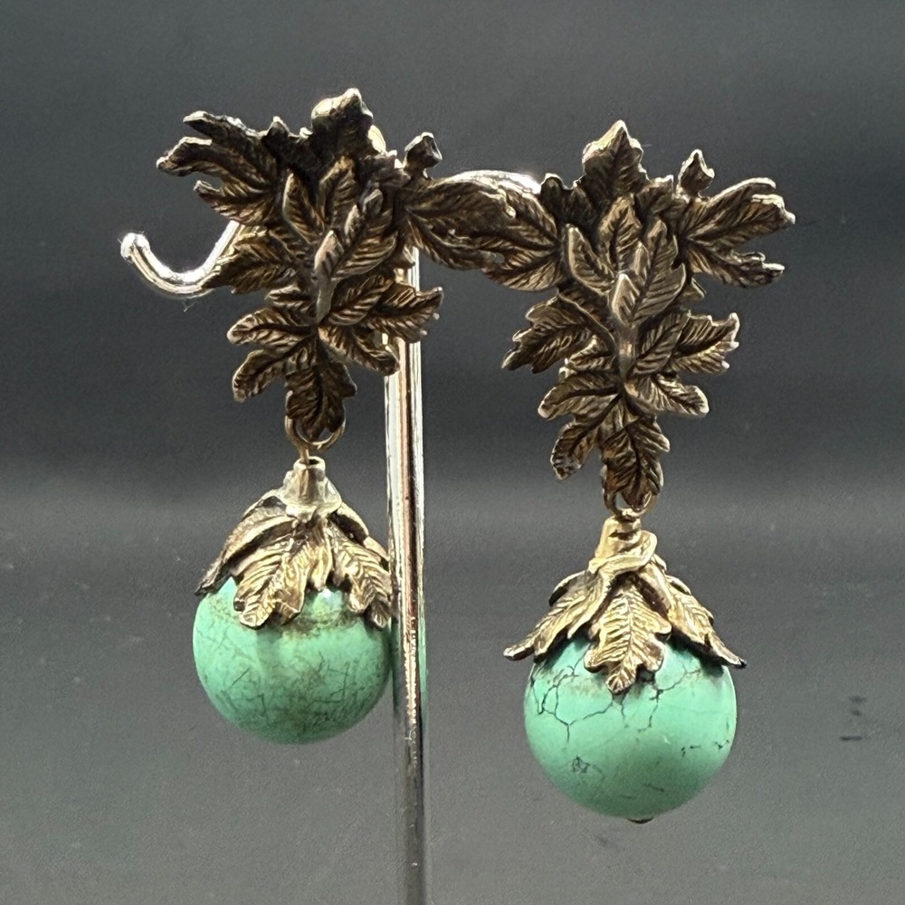 Stephen Dweck Sterling Silver‎ Clip-On Earrings 2.25" Ornate Vintage Design